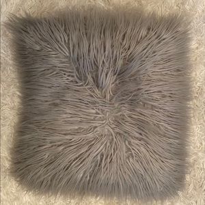 Grey Fluffy Pillow